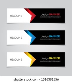 abstract website banner design. with 3 sets of templates.vector