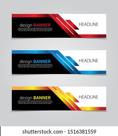 abstract website banner design. with 3 sets of templates.vector