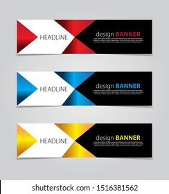 abstract website banner design. with 3 sets of templates.vector