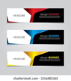 abstract website banner design. with 3 sets of templates.vector