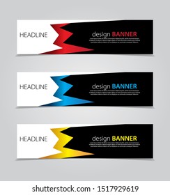 abstract website banner design. with 3 sets of templates.vector