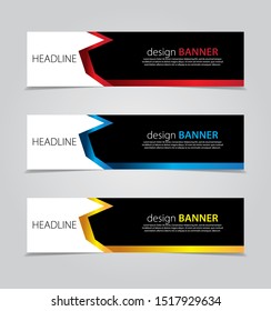 abstract website banner design. with 3 sets of templates.vector