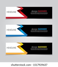 abstract website banner design. with 3 sets of templates.vector