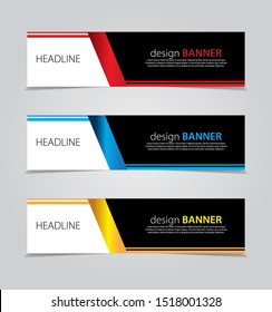 abstract website banner design. with 3 sets of templates.vector