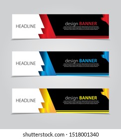 abstract website banner design. with 3 sets of templates.vector