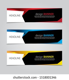 abstract website banner design. with 3 sets of templates.vector