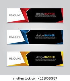 abstract website banner design. with 3 sets of templates.vector