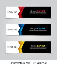 abstract website banner design. with 3 sets of templates.vector