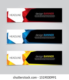 abstract website banner design. with 3 sets of templates.vector
