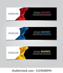 abstract website banner design. with 3 sets of templates.vector