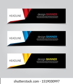 abstract website banner design. with 3 sets of templates.vector