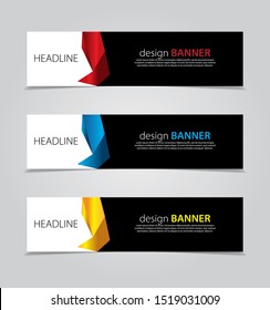 abstract website banner design. with 3 sets of templates.vector