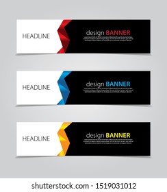 abstract website banner design. with 3 sets of templates.vector