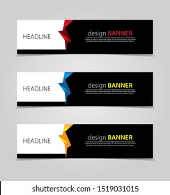 abstract website banner design. with 3 sets of templates.vector