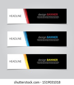 abstract website banner design. with 3 sets of templates.vector