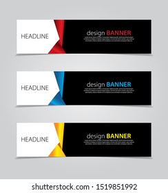 abstract website banner design. with 3 sets of templates.vector