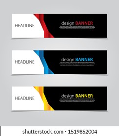 abstract website banner design. with 3 sets of templates.vector
