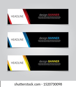 abstract website banner design. with 3 sets of templates.vector