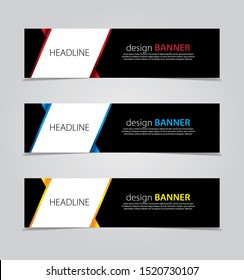 abstract website banner design. with 3 sets of templates.vector