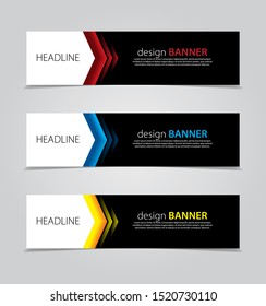abstract website banner design. with 3 sets of templates.vector
