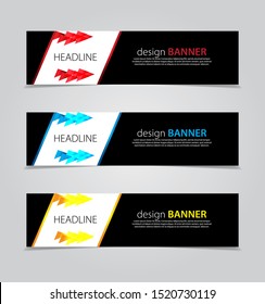 abstract website banner design. with 3 sets of templates.vector