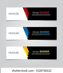 abstract website banner design. with 3 sets of templates.vector