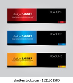 abstract website banner design. with 3 sets of templates.vector