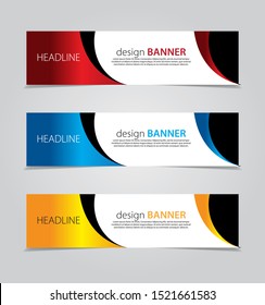 abstract website banner design. with 3 sets of templates.vector