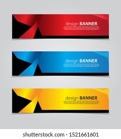 abstract website banner design. with 3 sets of templates.vector