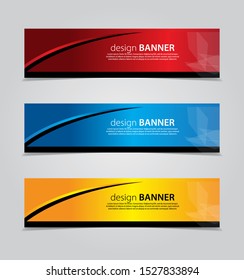 abstract website banner design. with 3 sets of templates.vector