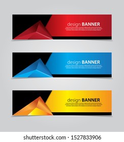 abstract website banner design. with 3 sets of templates.vector