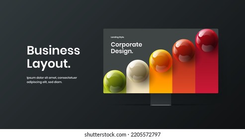 Abstract website design vector illustration. Modern monitor mockup presentation layout.
