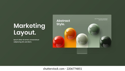 Abstract website design vector template. Vivid desktop mockup presentation layout.