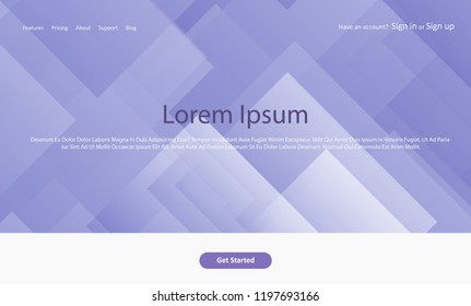 Abstract website landing page with a geometric design