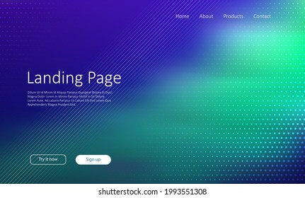 Abstract website landing page with low poly design