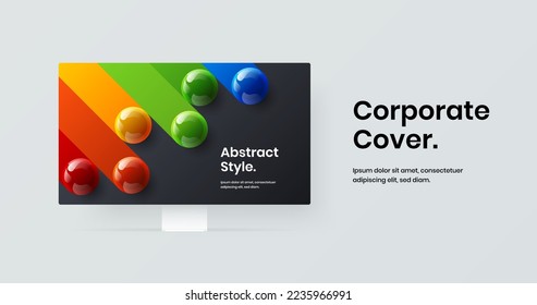 Abstract website screen design vector layout. Amazing computer display mockup web project illustration.