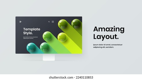 Abstract website screen design vector layout. Original desktop mockup web banner concept.