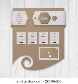 Abstract Website template in editable vector format