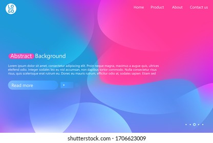 Abstract website template with gradient. Presentation modern minimal blur vector background.