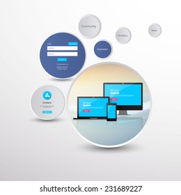 abstract website template - home page design - clean and simple - vector illustration