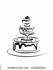 abstract wedding cake silhouette 