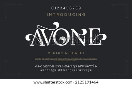 Abstract wedding creative alphabet font. Luxury modern urban fonts for logo, fashion, greeting card. Typography typeface uppercase lowercase and number. Creative vector illustration