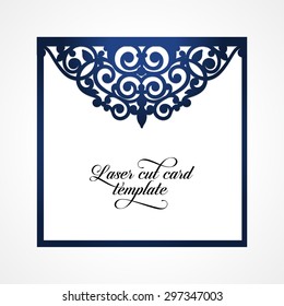 Abstract wedding cutout invitation template. Suitable for lasercutting. Lazercut vector invitation template. Lazer cut vector. Wedding invitation mockup. Die cut card.