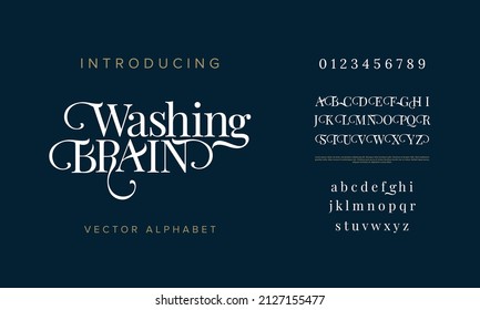 Abstract wedding fashion creative alphabet. Luxury, elegant serif font. Creative vector font