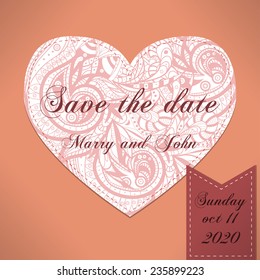 Abstract wedding invitation card. Template ornament design for card. Abstract background, wave theme pattern, vector wave ornaments