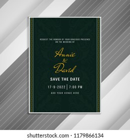 Abstract wedding Invitation elegant card design