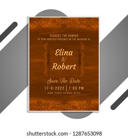 Abstract wedding invitation elegant card design