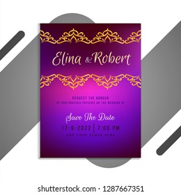 Abstract wedding invitation elegant card design vector