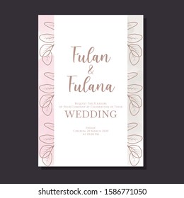 abstract wedding invitation pastel watercolor modern simple card poster printable banner frame vintage ornament background template mockup vector illustration