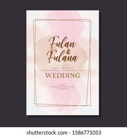 abstract wedding invitation pastel watercolor modern simple card poster printable banner frame vintage ornament background template mockup vector illustration